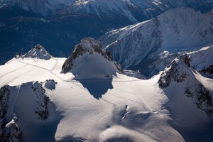 The area of Mont Blanc du Tacul peak The area of Mont Blanc du Tacul peak