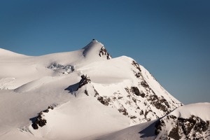 Snow fields around Weissmies summit, 4017 m, Wallis Alps