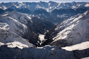 Bernina pass connecting Switzerland and Italy - Italian side