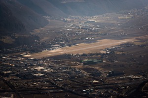 The valley and airport of Bolzano The valley and airport of Bolzano