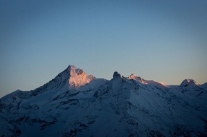 The last glimps of sun over the Alps