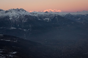 Valley and the town of Aosta on landing