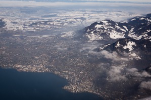 Eastern tip of Geneva Lake with the town of Montreux