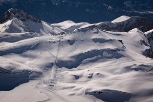 Upper part of the skiing area around Gstaad, Switzerland