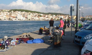 Ráno v přístavu Mytilini na Lesbosu